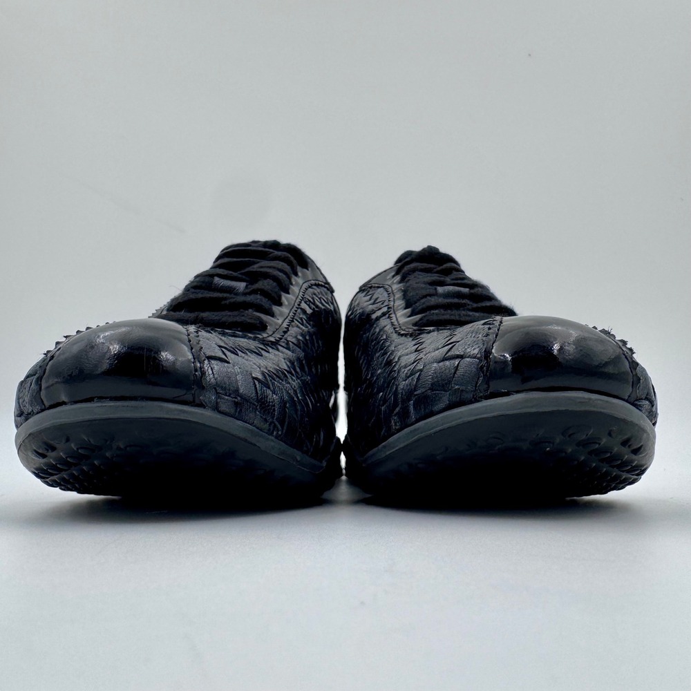 VTG Cole Haan Handwoven Leather Patent Sneakers Y2K Black Womens 6.5B D23433 - Picture 5 of 9